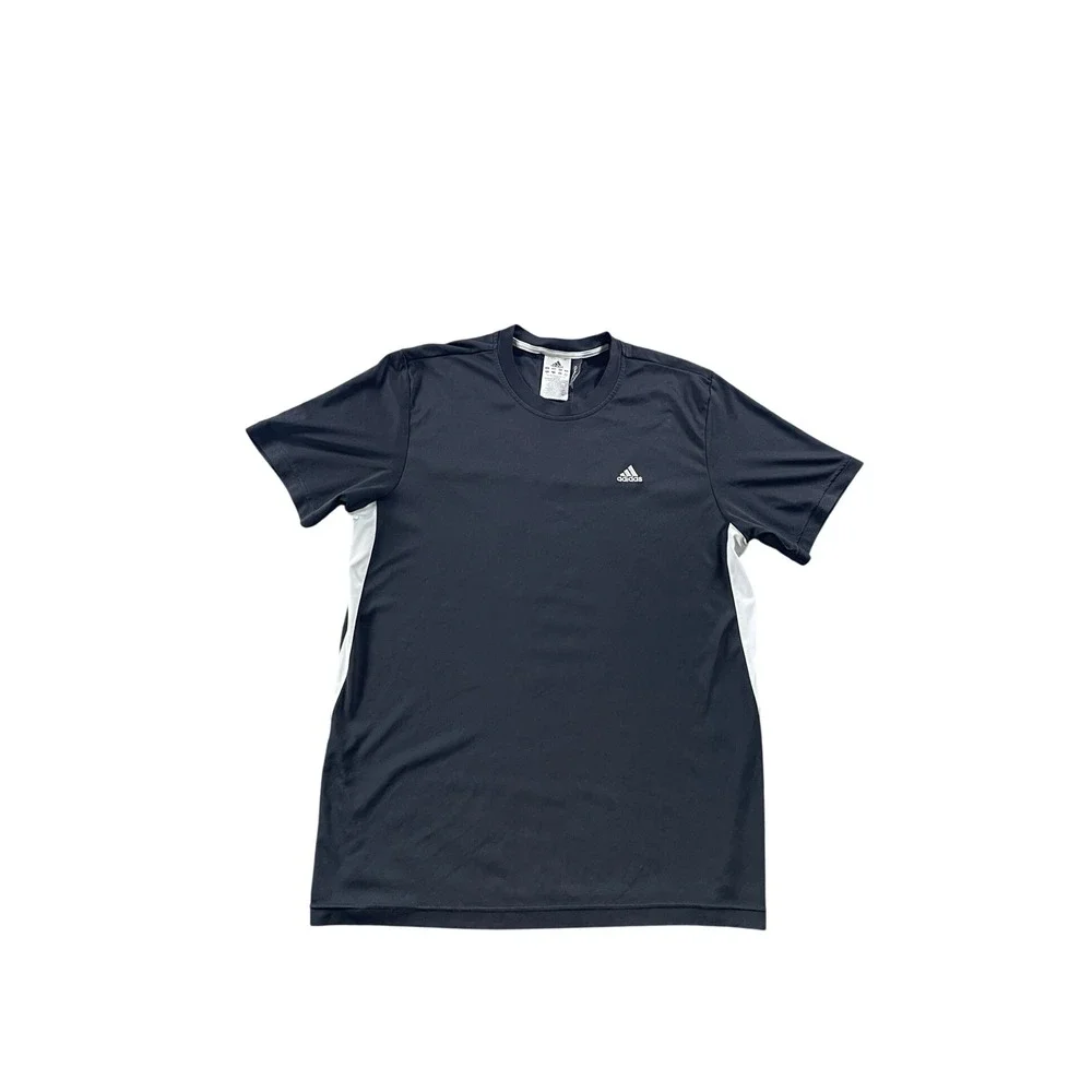 Adidas Mens Climalite Short Sleeve Athletic T-Shirt Black White Size M 0588